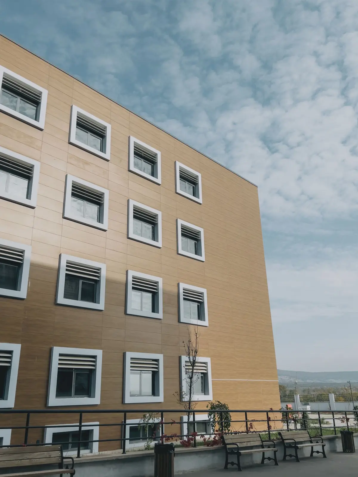 Exterior of a modern hospital building
